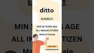 Watch till end for link | Share with your #ditto  friends #jobs2024 #workfromhomejobs #shorts