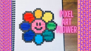 Pixel art idea✍️ How to draw pixel art / How to draw pixel flower🌸