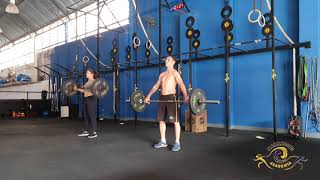 Cross Marangoni Wod - 4xAmrap 3min - 5 Hang Power Snatch - 6 Pull ups - 7 Push ups - Vitor / Mariana