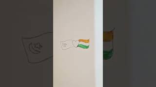 Pakistan ❤️ India/Pakistan flag vs India flag/which country do you belong?/#inspiringcrafts #shorts