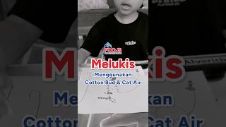 Melukis menggunakan cat air dan cotton bud untuk merangsang perkembangan emosi dan kognitif anak✨