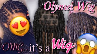 IT’S A WIG!? | 36 INCH KNOTLESS BOX BRAID WIG | ft. OLYMEI WIG