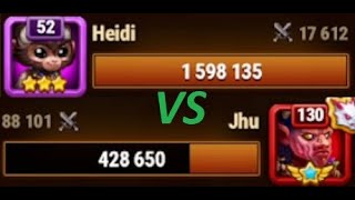 [Hero Wars] Heidi vs Jhu 🙈🙉🙊🤢🤬😨🥵🐠👀📽🖥