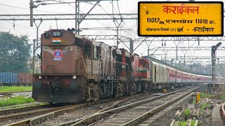 A Crazy Ride Behind Twin KYN Alcos In Monsoon ! 11017 LTT - Karaikal Express