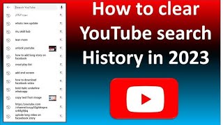 YouTube search history Delete || How to remove all watch or search history from YouTube