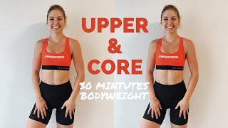 Upper & Core Workout NO EQUIPMENT | Follow Along