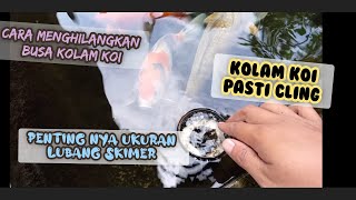 CARA MENGHILANGKAN BUSA KOLAM  KOI PENTING NYA UKURAN LUBANG SKIMER