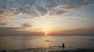 Beautiful sunrise. Relaxing ocean waves. Tuy Hòa, Vietnam. HD