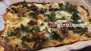 Fennel sausage, broccoli and ricotta lasagne