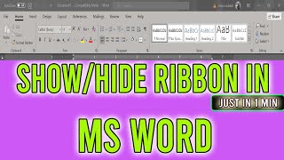 How to Show/ Hide the Ribbon in Microsoft Word | Easy Tutorial