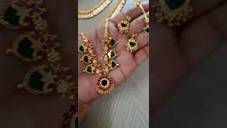 Most trending palak design necklace set 🤩🤩680+shipping 🥳 watsapp 8148299183