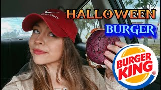 🦇Trying the Halloween Burger🍔🎃 from BURGER KING 🍔👑