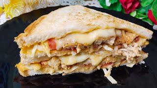 Chicken Grilled Sandwich Recipe | Healthy Sandwich | Grilled Cheese Sandwich | Tiffin Box