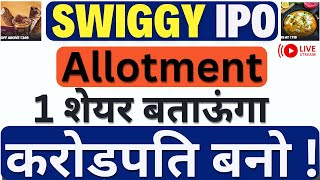 Swiggy IPO Allotment Status Live on Link Intime | Swiggy IPO Allotment Live