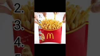 Zrób ranking jedzenia z McDonald's od 1-5 bez zmiany kolejności #shorts  #mcdonalds