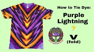 How to Tie Dye: Purple Lightning ("V" fold)