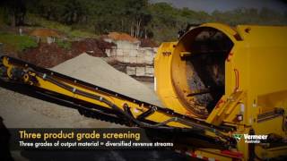 Vermeer TR620 3-product-trommel screening compost in Sydney, Australia