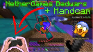 Nethergames Bedwars CONTROLLER gameplay + greenscreen handcam!