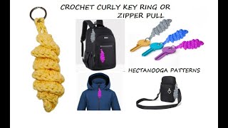 CROCHET CURLY KEY RING OR ZIPPER PULL