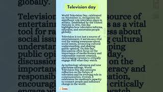 Short Essay on World Television Day