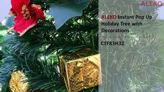 7 Foot Instant Pop Up Christmas Holiday Tree Decorations Included by Aleko