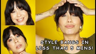 How I style CURTAIN BANGS in LESS THAN 5 MINS!