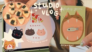 I MOVED ✶ WORKING IN A NEW SPACE, TRYIN-OUT NEEDLE FELTING + BLOCK PRINTING / STUDIO VLOG O51