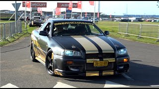 JDM Cars leaving Japfest 2023- GTR R34, S12, Chaser, Pandem R32, RX7, NSX, 240Z, Supra MK4, Civics..