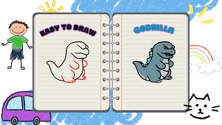 [Step-by-step drawing tutorial] Easy godzilla drawing