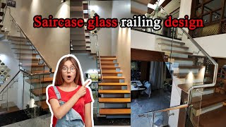 New staircase railing |Stainless steel glass staircase railing | SS glass railing | Krishna Steel