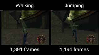 Shadow Man - Walking vs Jumping Time Save Comparison