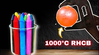 Experiment of 1000°C RHCB vs Crayons 🖍️ #satisfying #asmrsounds #experiment