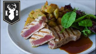 Grilled Tuna, Chili and Chive Asian Sweet Potatoes | Kitchen Daddy