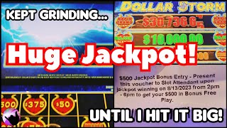 HUGE JACKPOT on Dollar Storm!  How I Earned My $500 Jackpot Free Play at Hard Rock AC