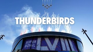 USAF #THUNDERBIRDS FLY OVER Allegiant Stadium in LAS VEGAS #SuperBowl LIIX.