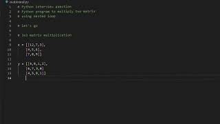 Python program to Multiply Two Matrices || Competitive programming #dsa