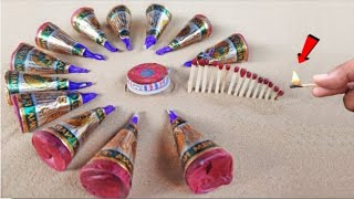 matches stick chain Reaction domino vs diwali crackers amazing Experiment 😱 सोचा नहीं था ऐसा होगा 😱