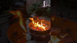 #Fire and #Steak and #Sausage #BBQ in #Backyard #Canada