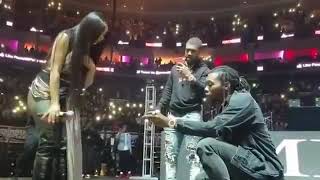 cardi b and offset get engaged on the stage, proposal