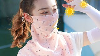 Sun Protection Mask Face Mask Scarf Silk Neck Scarf Review 2020