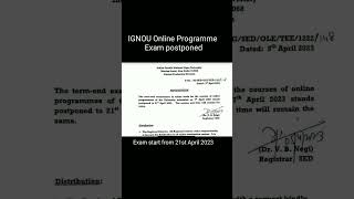 IGNOU Postponed Online Programme Exam #ignou #exam #onlinemode