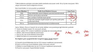 LGS 2019 SÖZEL MANTIK TRAFİK CEZALARI