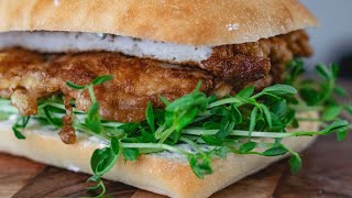 Crispy Pork Sandwich with Homemade Ranch Sauce | Sandwich Recipe