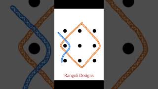 Rangoli shorts #13| easy 3×3 sikku kolam | trending shorts| easy rangoli| beginners muggulu