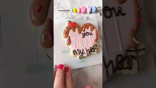 Decorating valentine ice cream cookie with royal icing. #decoratedcookies #cookies #cookiedecorating