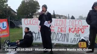 Cesena 30.10.2015 - #Astercoop intervento di Manila ADL Cobas