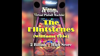 The Flintstones (Cartoom Mod) (Williams 1994) - Score 2B+ Virtual Pinball Machine 4k 60fps VPX 10.6