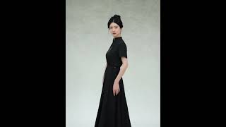 Black Dress Women Embroidered Shirt and Skirt  #fashionhanfu #dress #blackdress