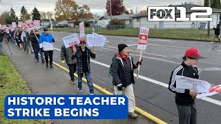 Hundreds of teachers begin historic strike in Albany