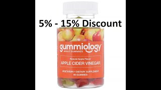 Discount- Gummiology, Adult Apple Cider Vinegar Gummies, Natural Apple Flavor, 90 Vegetarian Gummies